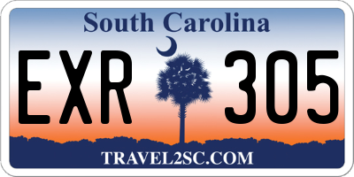 SC license plate EXR305