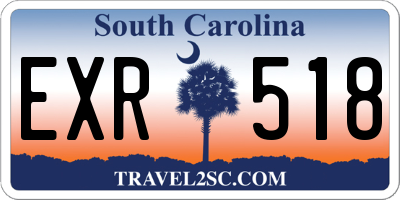 SC license plate EXR518