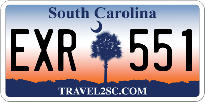 SC license plate EXR551
