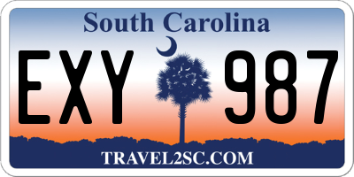 SC license plate EXY987
