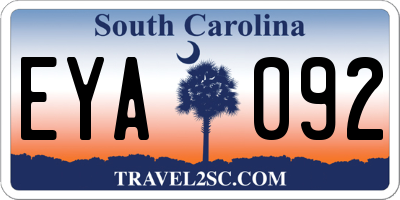 SC license plate EYA092