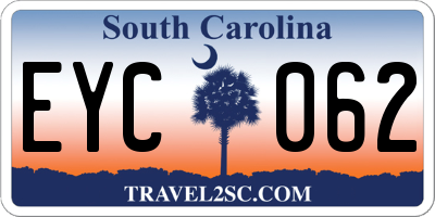 SC license plate EYC062