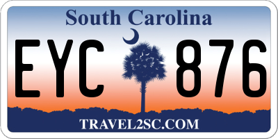 SC license plate EYC876