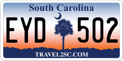 SC license plate EYD502