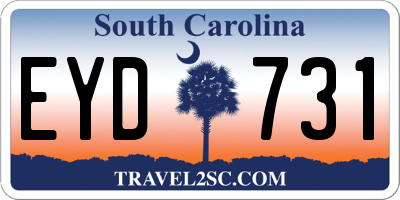 SC license plate EYD731