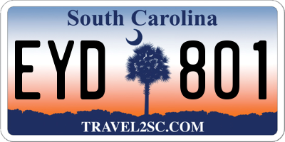 SC license plate EYD801