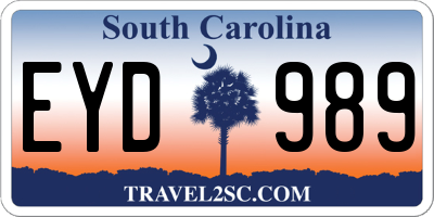 SC license plate EYD989