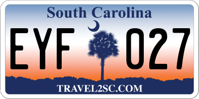 SC license plate EYF027