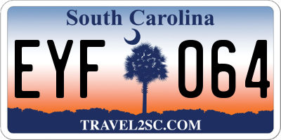 SC license plate EYF064
