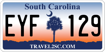 SC license plate EYF129