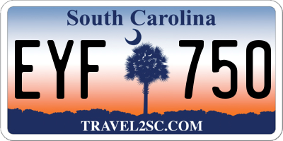 SC license plate EYF750