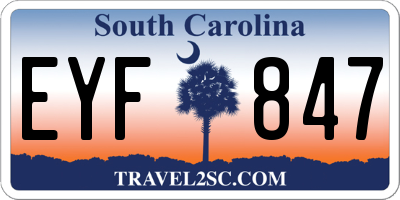 SC license plate EYF847