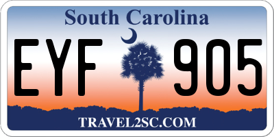 SC license plate EYF905