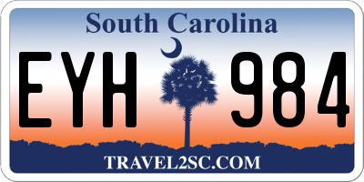 SC license plate EYH984