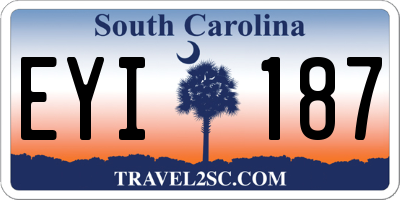 SC license plate EYI187