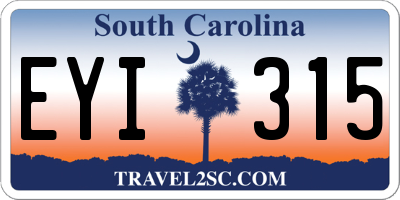 SC license plate EYI315