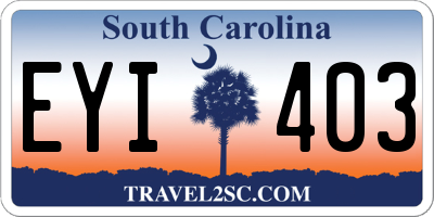SC license plate EYI403
