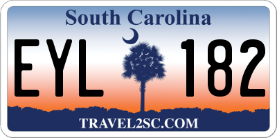 SC license plate EYL182