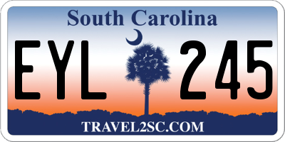 SC license plate EYL245