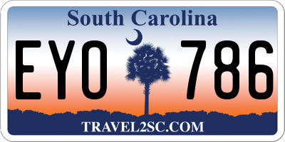 SC license plate EYO786