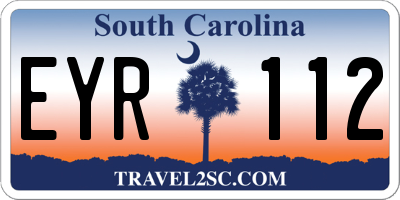 SC license plate EYR112