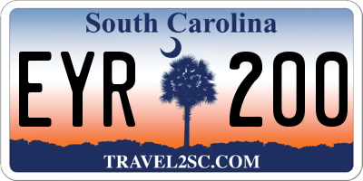 SC license plate EYR200
