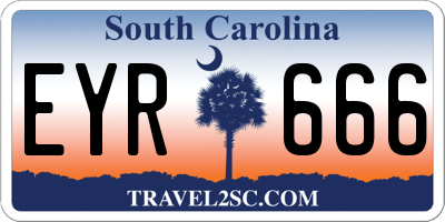 SC license plate EYR666