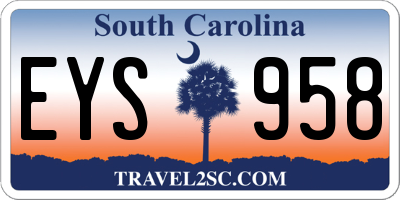 SC license plate EYS958
