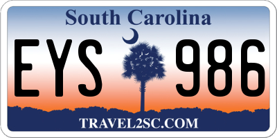 SC license plate EYS986