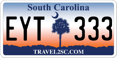 SC license plate EYT333