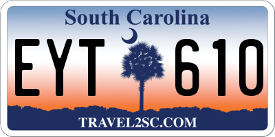 SC license plate EYT610