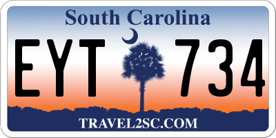 SC license plate EYT734