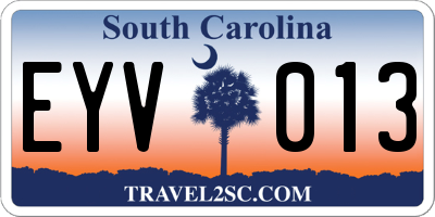 SC license plate EYV013