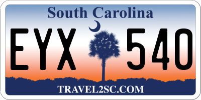 SC license plate EYX540