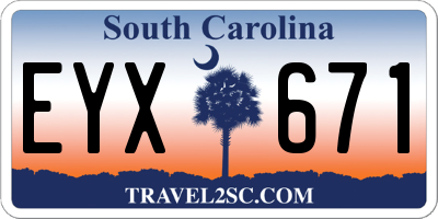 SC license plate EYX671
