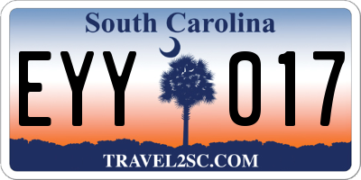 SC license plate EYY017