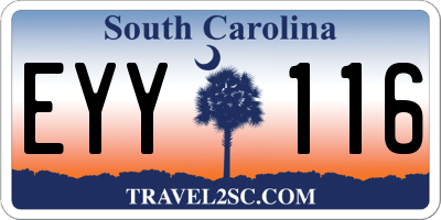SC license plate EYY116