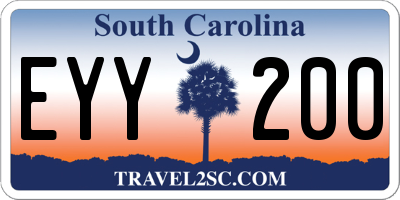SC license plate EYY200