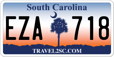 SC license plate EZA718