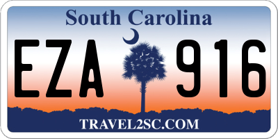 SC license plate EZA916