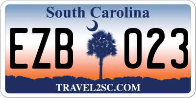 SC license plate EZB023