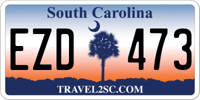 SC license plate EZD473