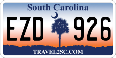 SC license plate EZD926