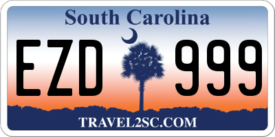 SC license plate EZD999