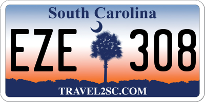 SC license plate EZE308