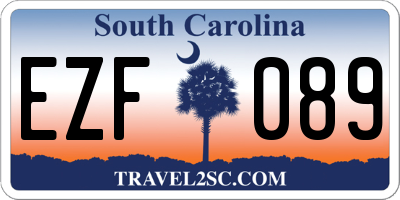 SC license plate EZF089