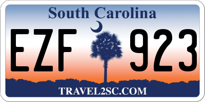 SC license plate EZF923
