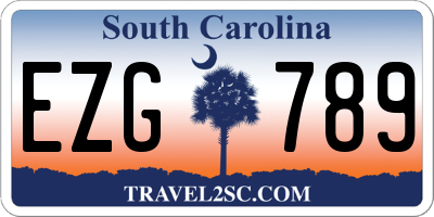 SC license plate EZG789