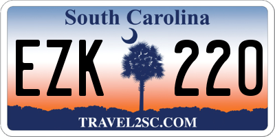 SC license plate EZK220