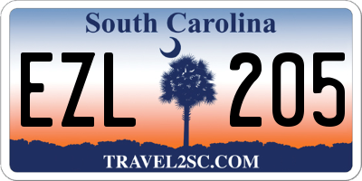 SC license plate EZL205